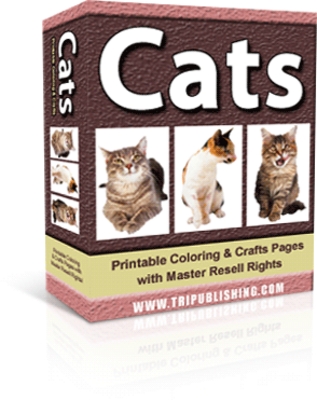 Product picture Cats: Printable Coloring Pages Ebook (MRR)